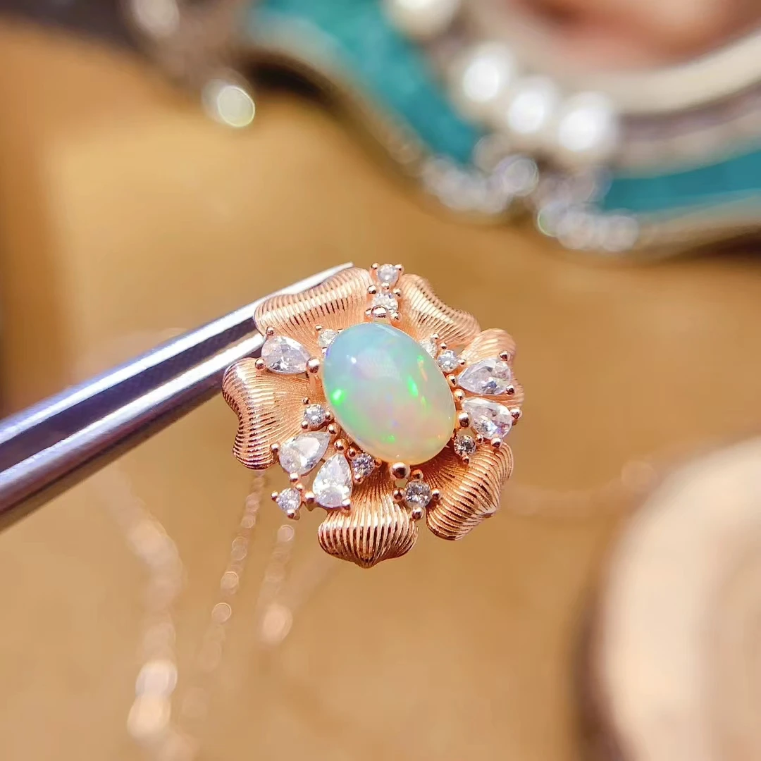 

KJJEAXCMY Natural Bestseller White Opal S925 silver exquisitely Pendant Full of Simple,Elegant Simple Design Jewelry Gift