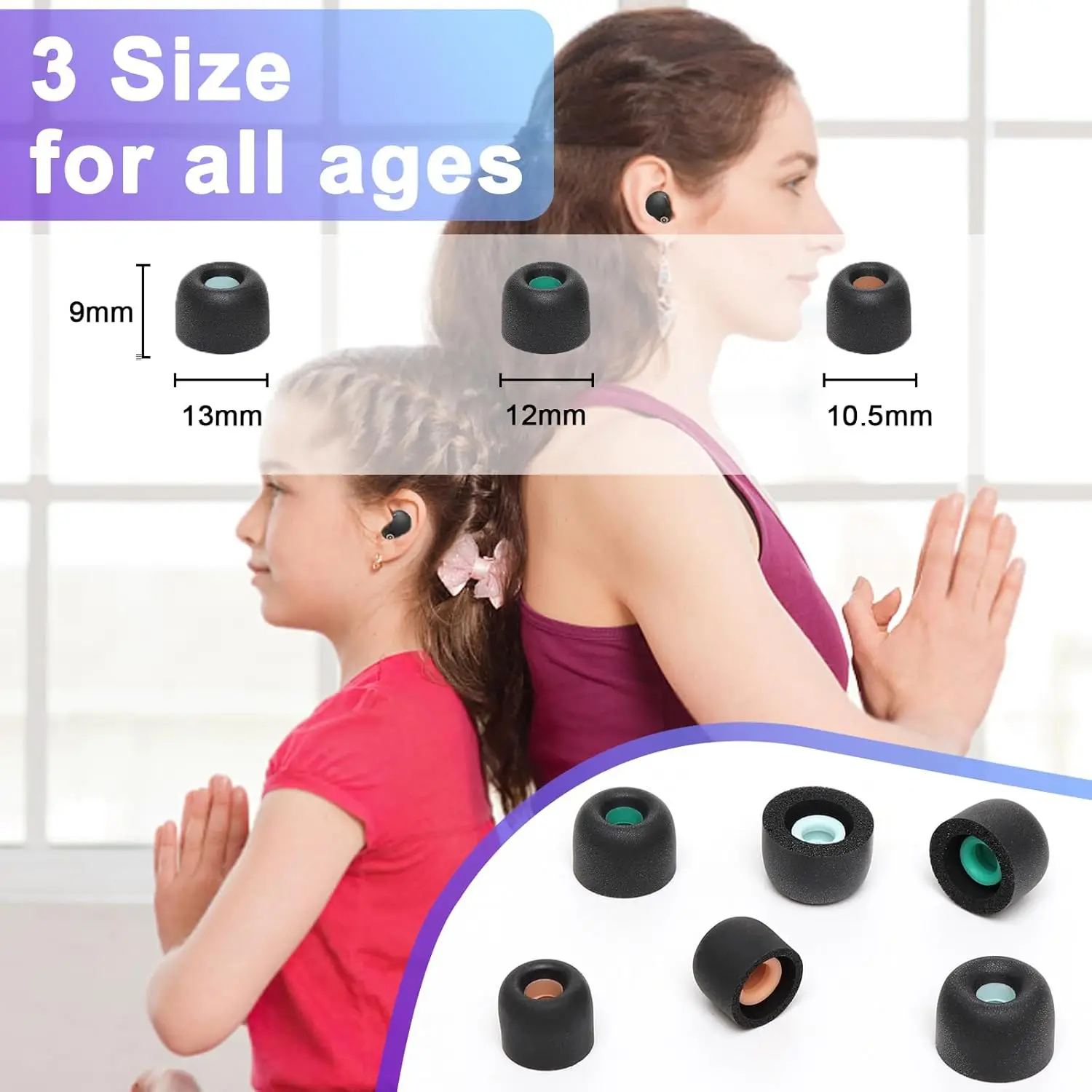 1/3/6Pairs Memory Foam Earplug Ear Pads For Sony WF-1000XM4/WF-1000XM3 Replacement Earphone Eartips S M L Earplugs Earbuds Cover - Image 3
