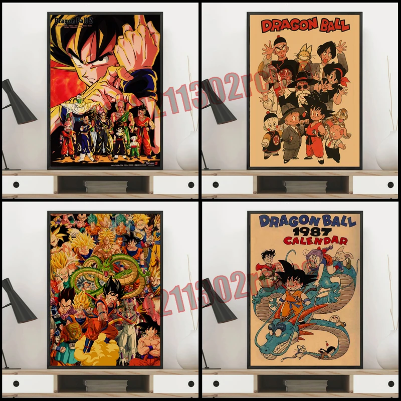 

Bandai Retro Classic Anime, Dragon Ball, Frisa, Piccolo, Goku, Vegeta, Canvas Paint, Printing Wall Art, Gifts for Kids