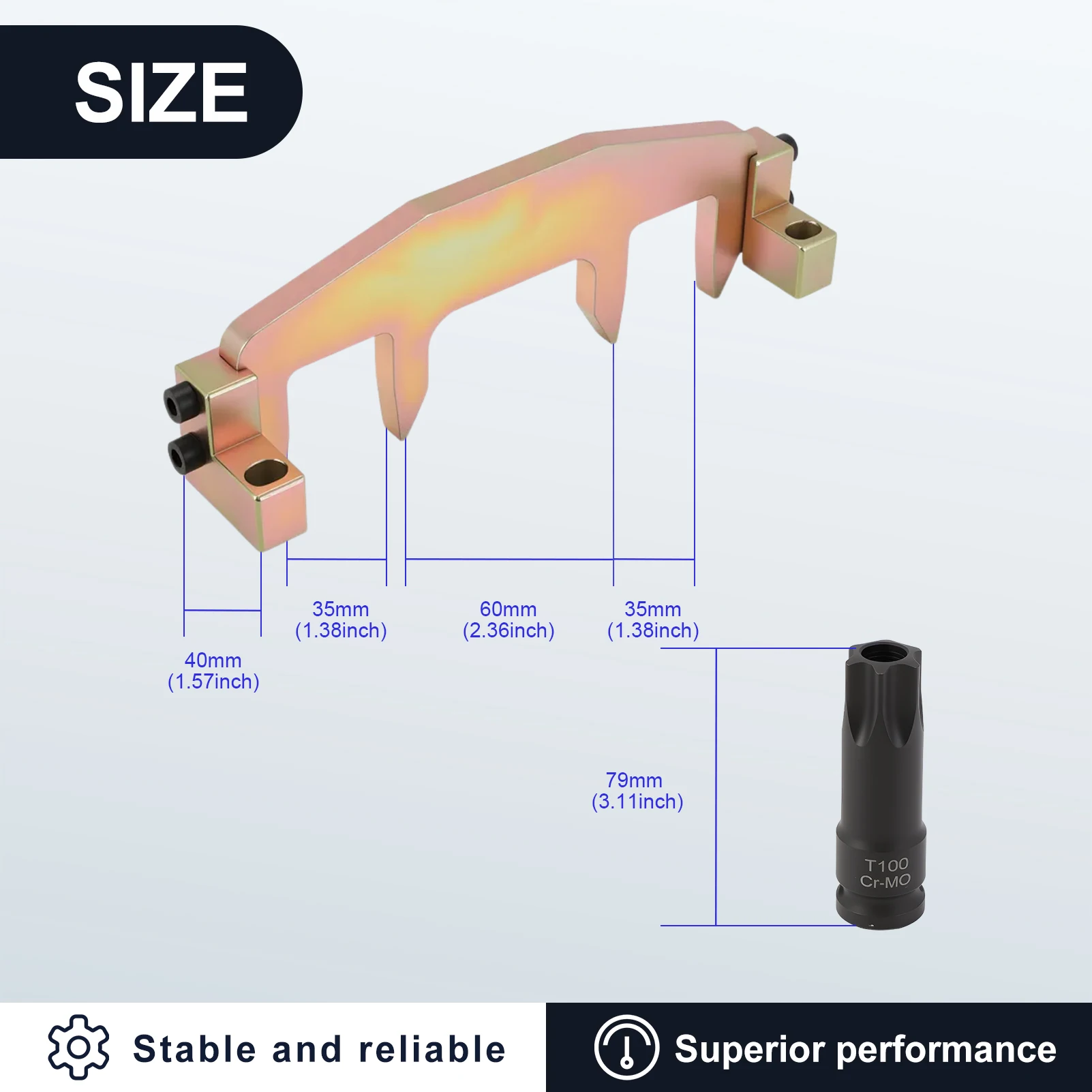 ชุดเครื่องมือปรับตั้งเพลาลูกเบี้ยวรถยนต์ 271589014000 พร้อมหัวบล็อกเพลาลูกเบี้ยว T100 สำหรับรถยนต์เมอร์เซเดส-เบนซ์ M271 C200 C180 E260