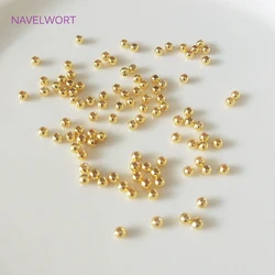 2mm-6mm Jewellery Making Supplies 14k/18k Real Gold Plated Round Spacer Beads Accessories DIY Beaded Jewelry Making Fittings