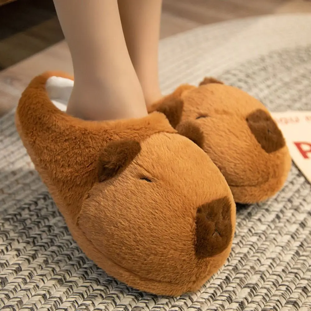 Cute Capybara Slippers New Funny Kawaii Capybara Stuffed Animal Slippers with Anti-Skid Sole Novelty Slippers