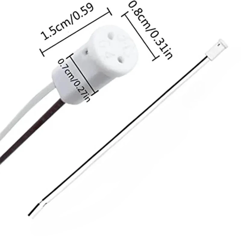 10/20pcst G4 Lamp Socket 10/20cm White G4 Lamp Holder For LED Crystal Heads Light Bulb Halogen Light Bulb