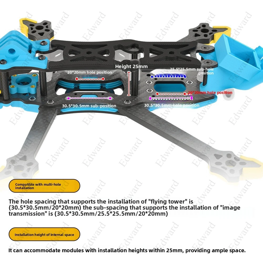 EVA5 PM 5 inch FPV Aluminum Alloy Carbon Fiber Positive X Professional Aerial Photography Crossing Rack Compatible O3 O4 O4Pro