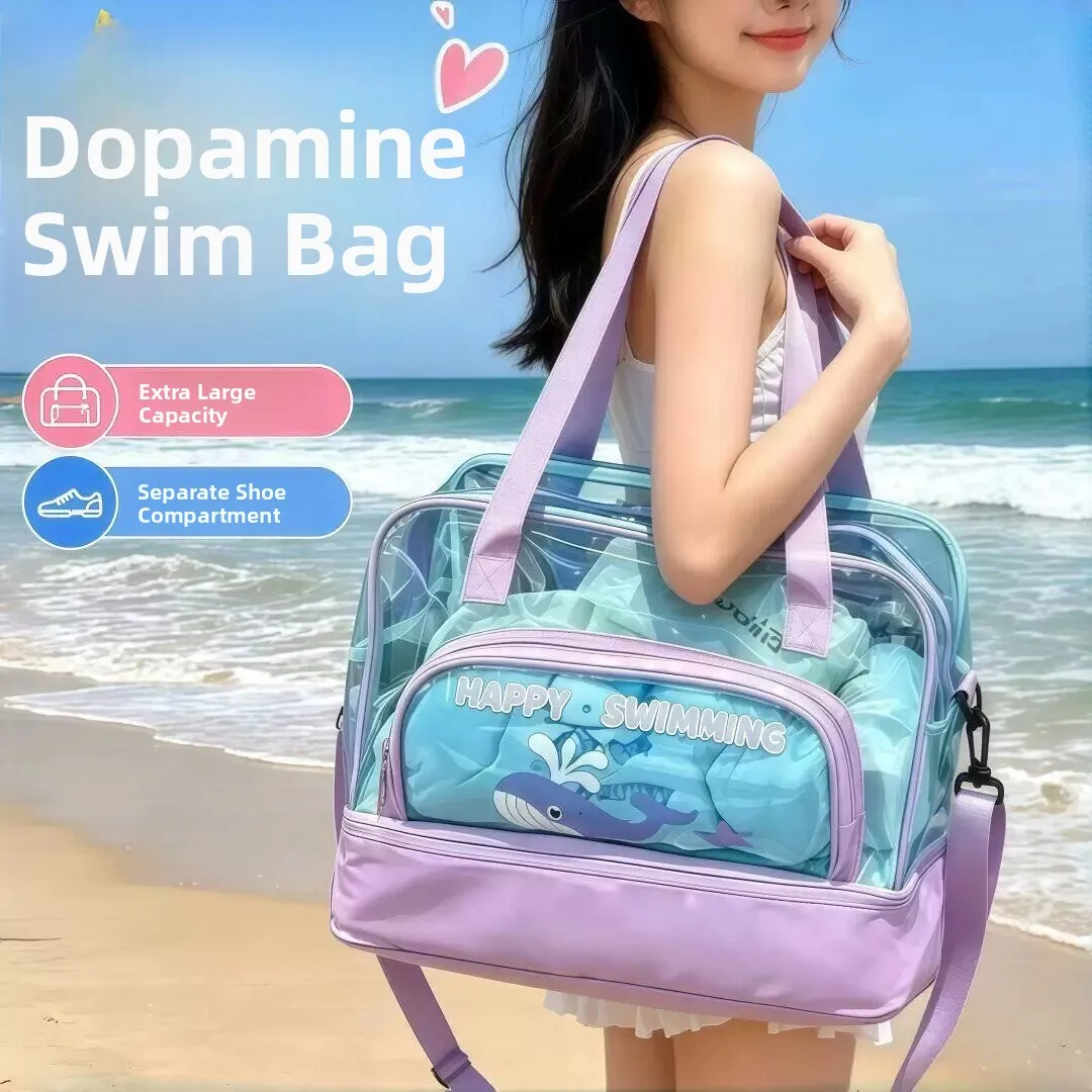 大容量水泳用トイレタリーバッグ女性用防水ドライウェット分離ビーチ水着用品特別な収納バッグ