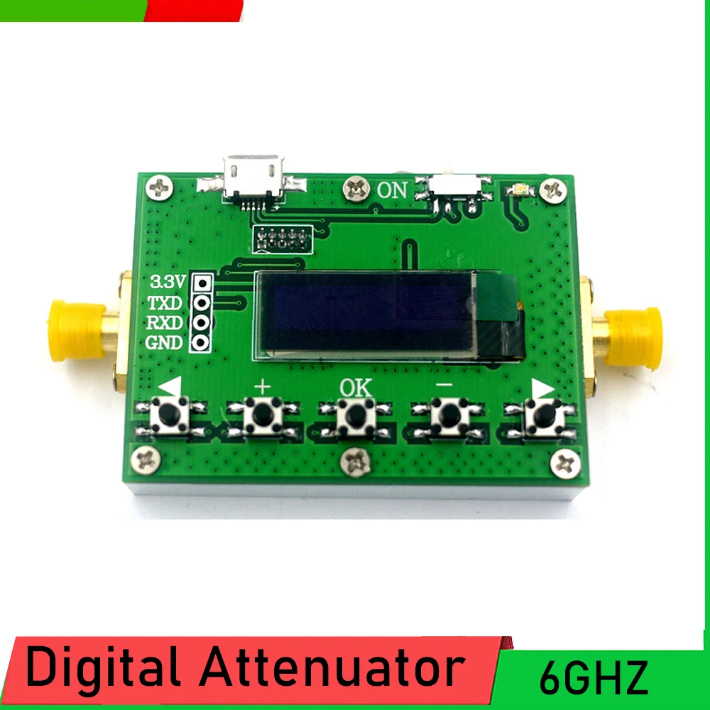 6Ghz Digital Attenuator 30DB Step 0.25DB OLED Display FOR RF Ham Radio Amplifier Power Level