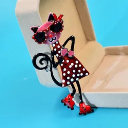 Ladies New Cute Sexy Cat Brooch Enamel Animal Pin Women Men Kids Accessories Gift Cat Badge
