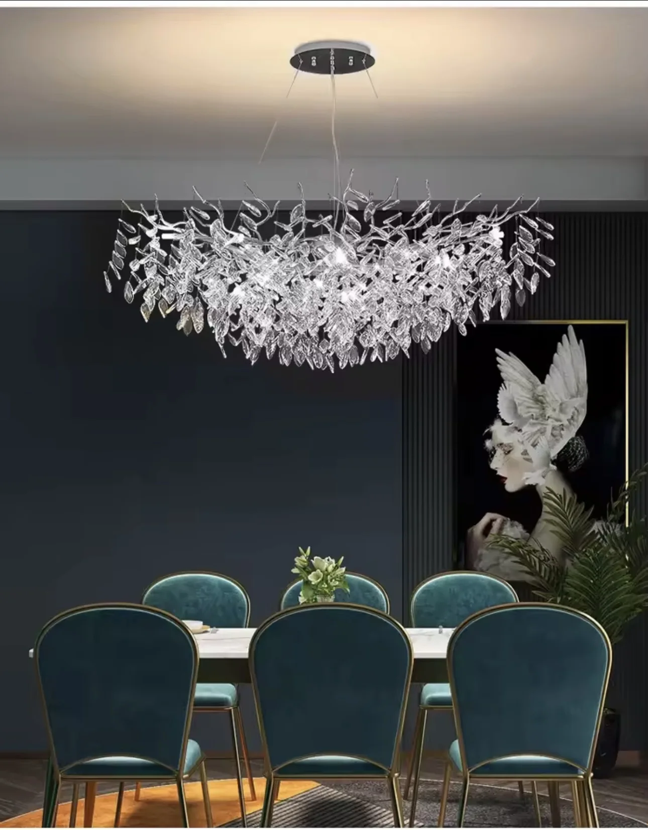Luxury Gold Crystal Led Chandeliers Living Dining Room Bedroom Lighting Lustre Ceiling Pendant Lamps Indoor Villa Lights Fixture