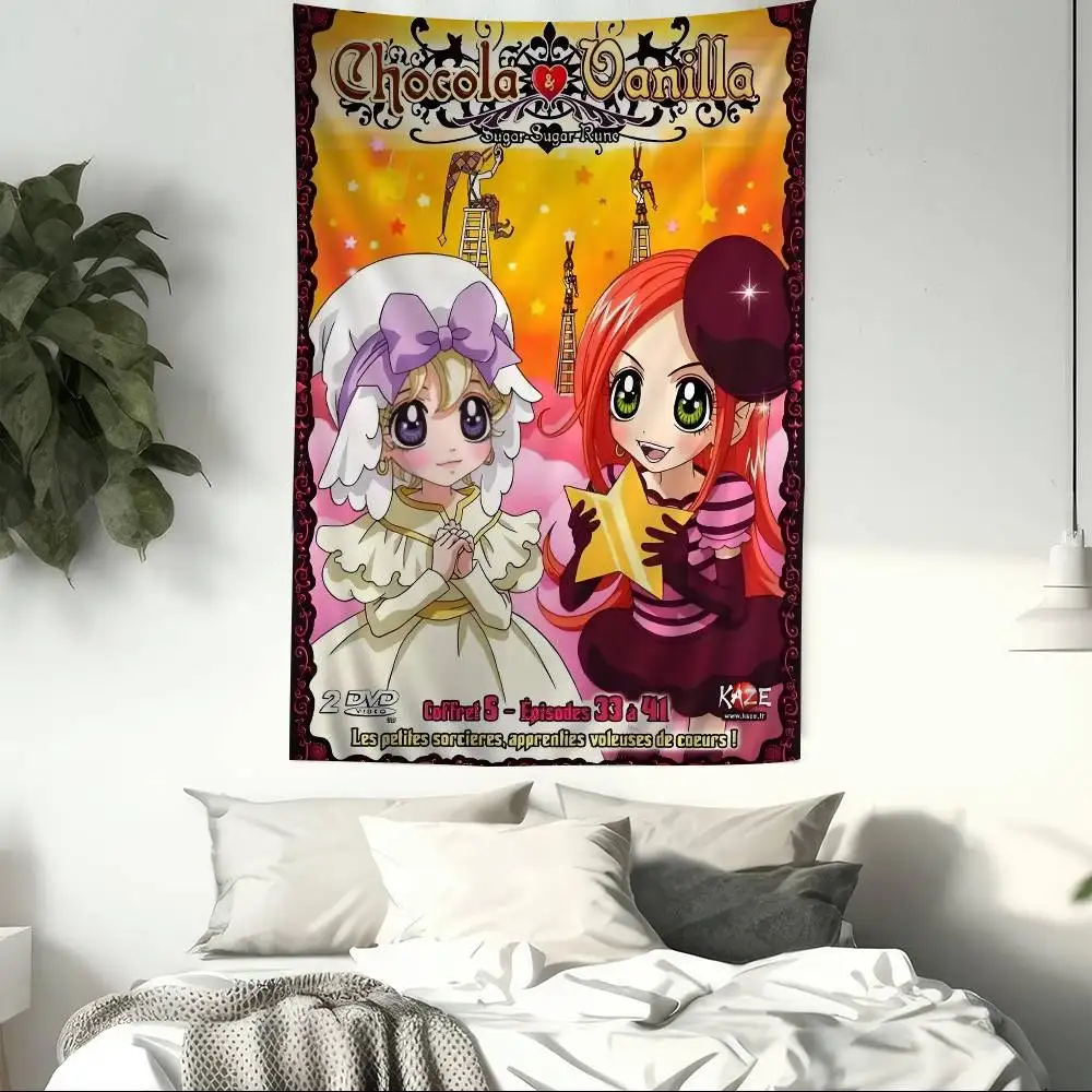 أنيمي السكر السكر رون الرسم البياني نسيج لغرفة المعيشة المنزل النوم ديكور ديكور فني للمنزل