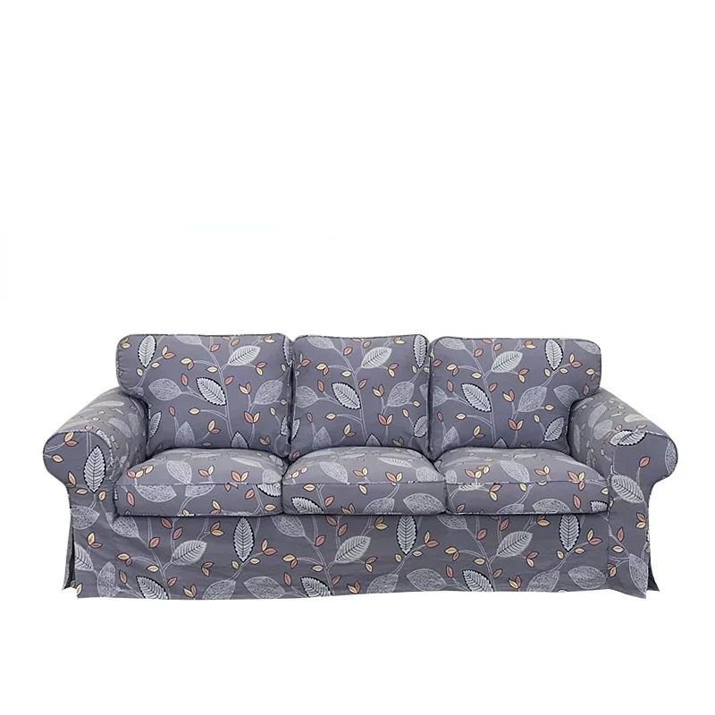 Customized EKTORP Three-person Sofa Cover Lattice  Linen Sofa Cover Sofa Covers for Living Room Couch Covers for Sofas