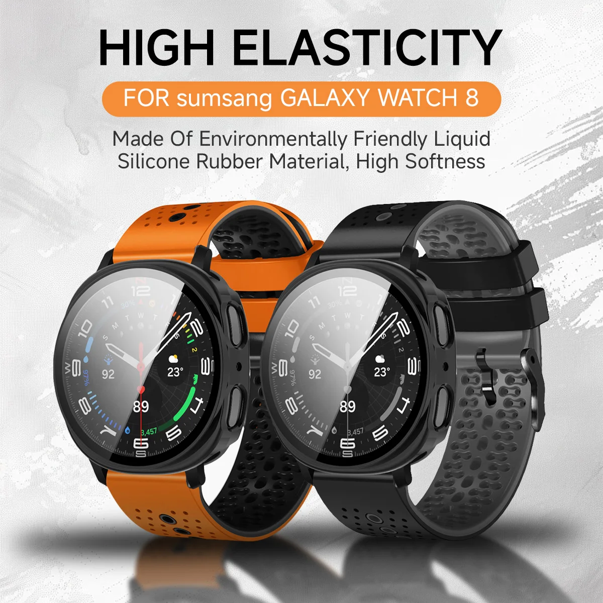 سيليكون حزام + PC حافظة لساعة سامسونج جالاكسي 8 40 مللي متر الفرقة سيليكون سوار لساعة جالاكسي 8 44 مللي متر Correa حزام الساعات سوار