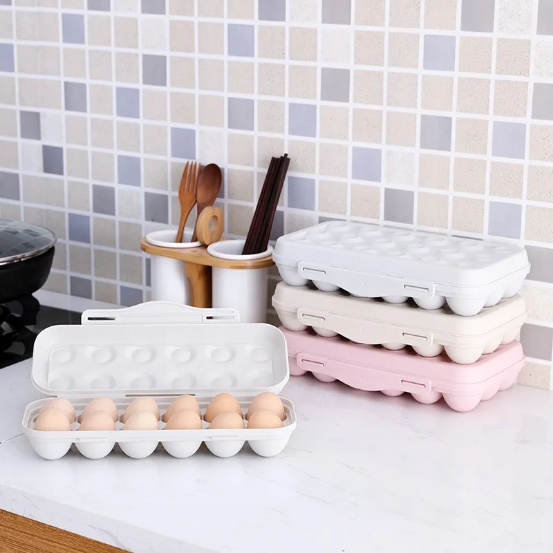 Kitchen Refrigerator Egg Storage Box Egg Tray Egg Tray with Lid Snap-on Dust-proof and Anti-collision Fresh-keeping Box