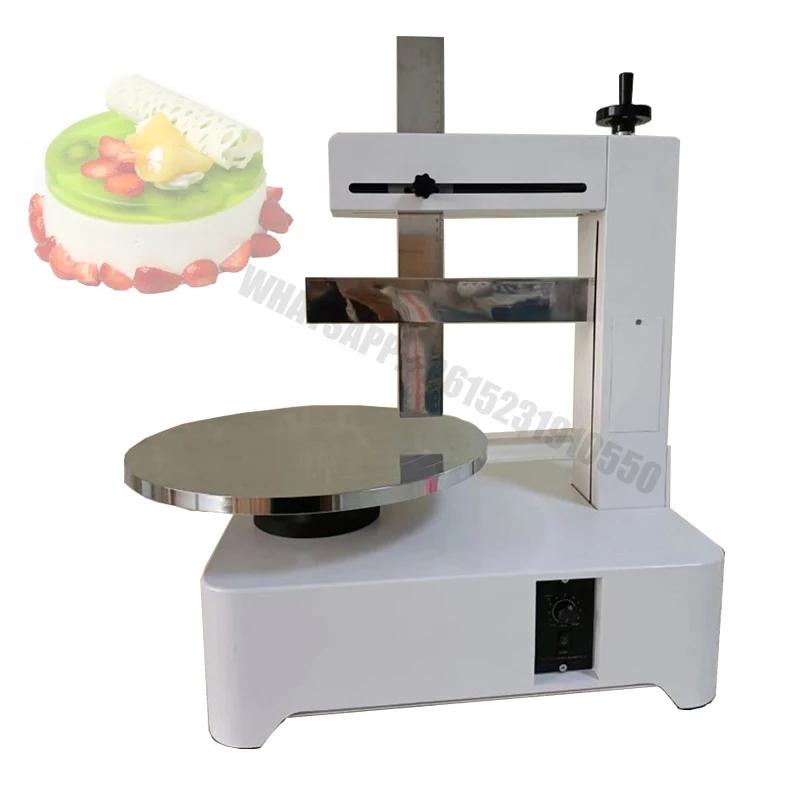 

Semi Automatic Birthday Cake Smoothing Coating Machine Cakes Plastering Cream Coating Filling Machine Cooing Appliance