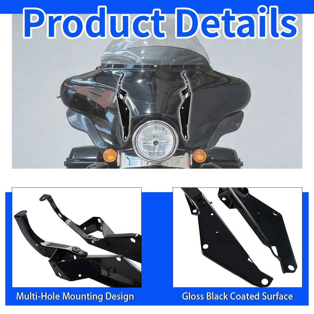 For Harley Street Glide FLHX 1996 1997 1998 1999 2000 2001 - 2012 2013 Black Fairing Support Brackets Motorcycle Accessories