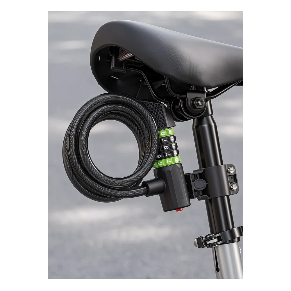 5-Digit Password Lock 120cm Combination Bike Cable Lock With Key & Password Anti-Theft Steel Cable Lock Security Accessories