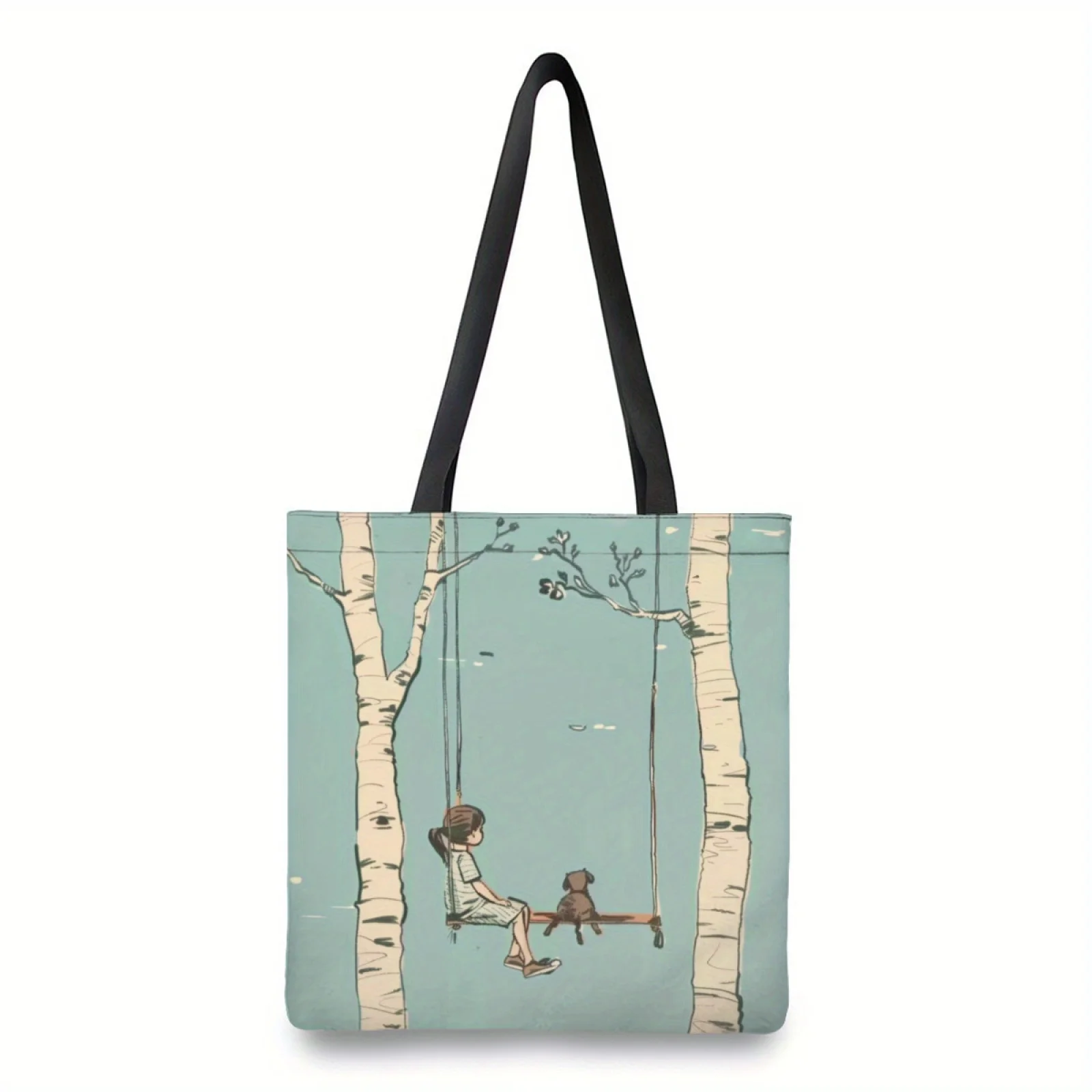 1 Stück Welpen-Polyester-Einkaufstasche mit schwingendem Design für Damen und Hunde, vielseitige Schulterhandtasche für Einkaufstasche, Aufbewahrungszubehör