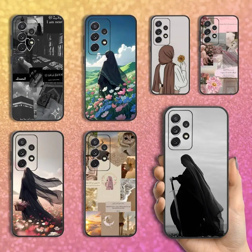 

Muslim Belief Girls Arabic Phone Case For Samsung S25,S24,S23,S22,S21,S20,S10,Ultra,Plus,Lite,FE,Soft Silicone Black Cover