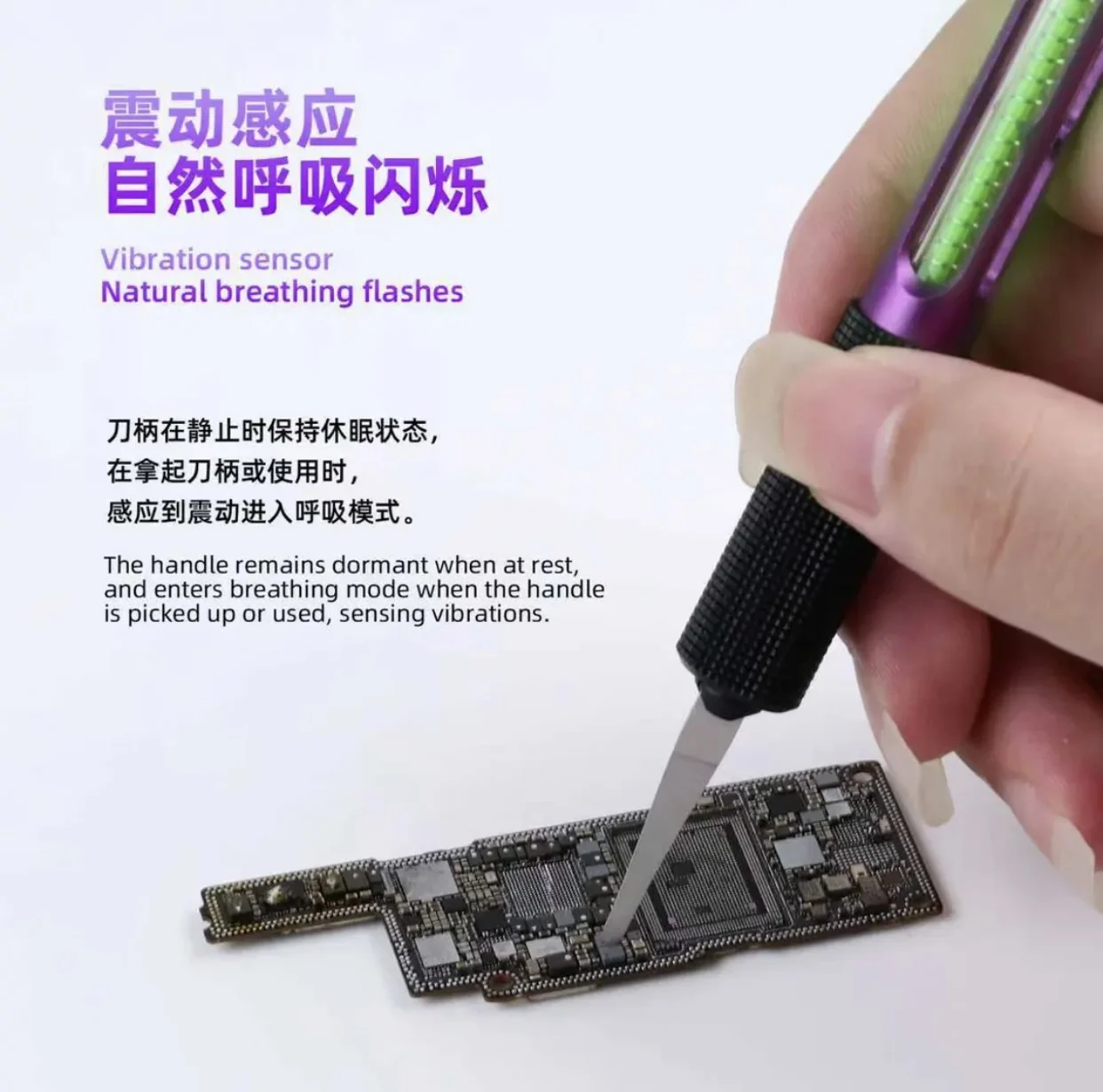 مقبض أداة إصلاح الهاتف المحمول L B/نقش/قطاعة سبائك النحاس/شحن وتخفيف الضغط المغناطيسي LED #2