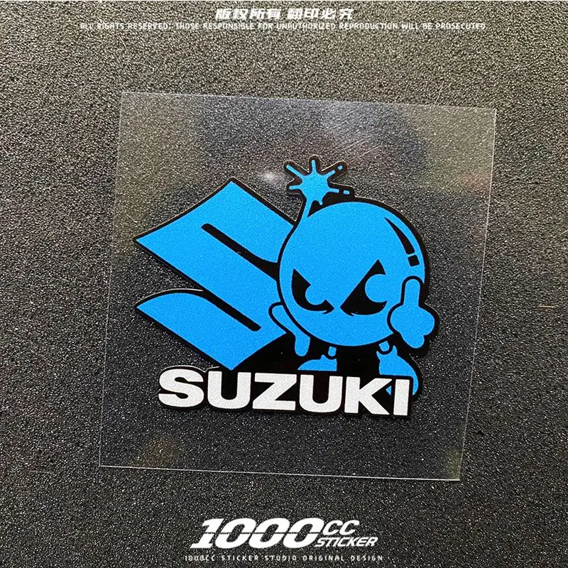 لسوزوكي دراجة نارية شخصية وممتعة ملصق مزخرفة خوذة الجسم جذع مقاوم للماء والشمس تعديل ملصق