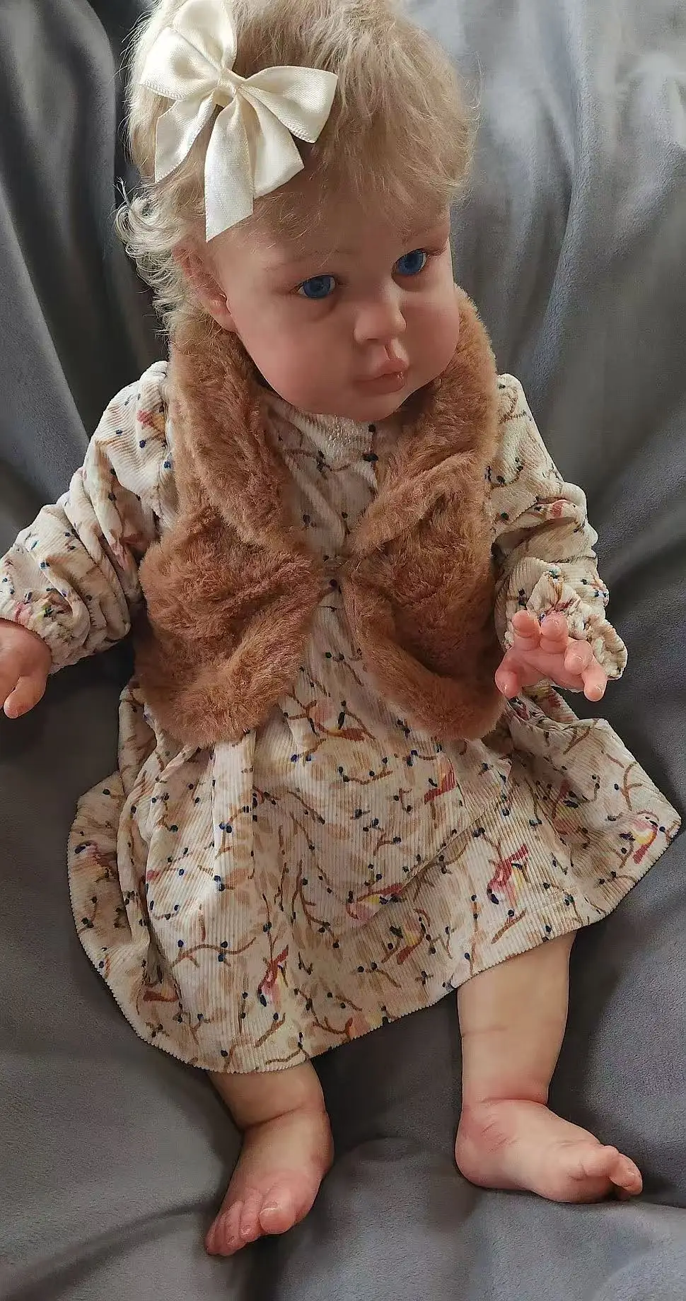 FBBD-Bébé Reborn Ellie avec Cheveux Enracinés à la Main, Beurre Déjà Fini avec Différentes Robes, Fourniture Limitée Personnalisée, 22 Pouces