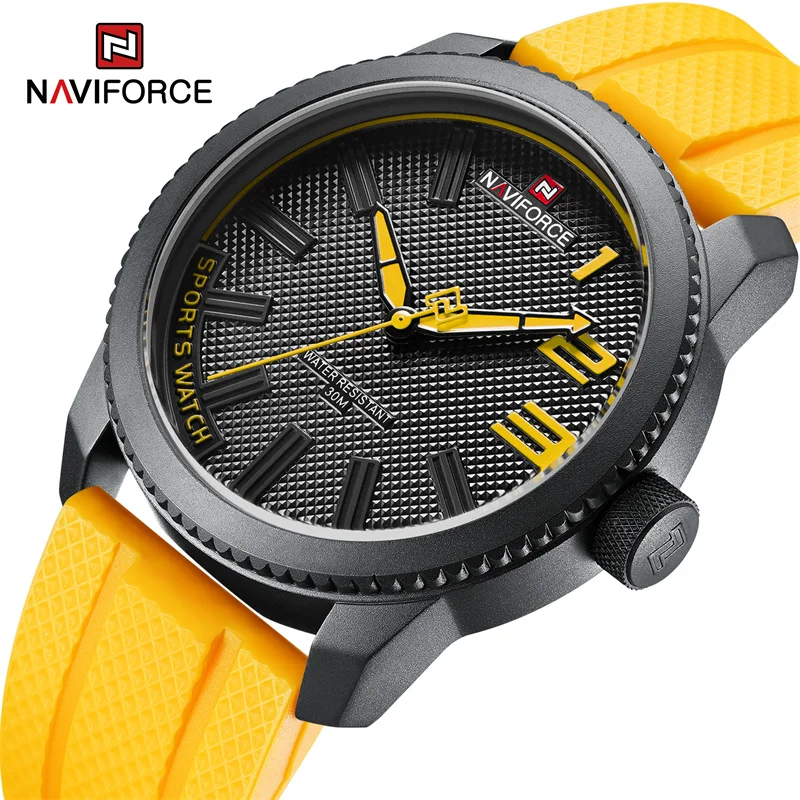 

2022 Top Brand Luxury Silicone Strap NAVIFORCE Mens Watches Waterproof Sport Quartz Military Watch Men Clock Relogio Masculino