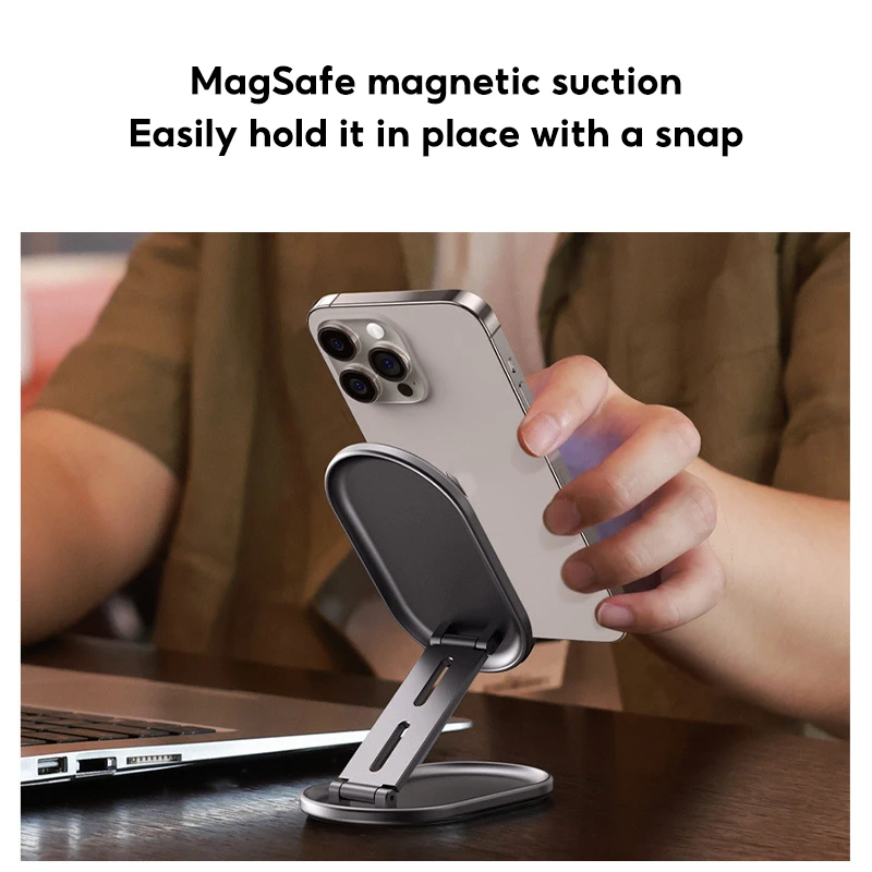MoZhao Phone Stand Desktop Magsafe Magnetic Universal Portable Outdoor Travel Folding Lifting Adjustment Metal Support Frame