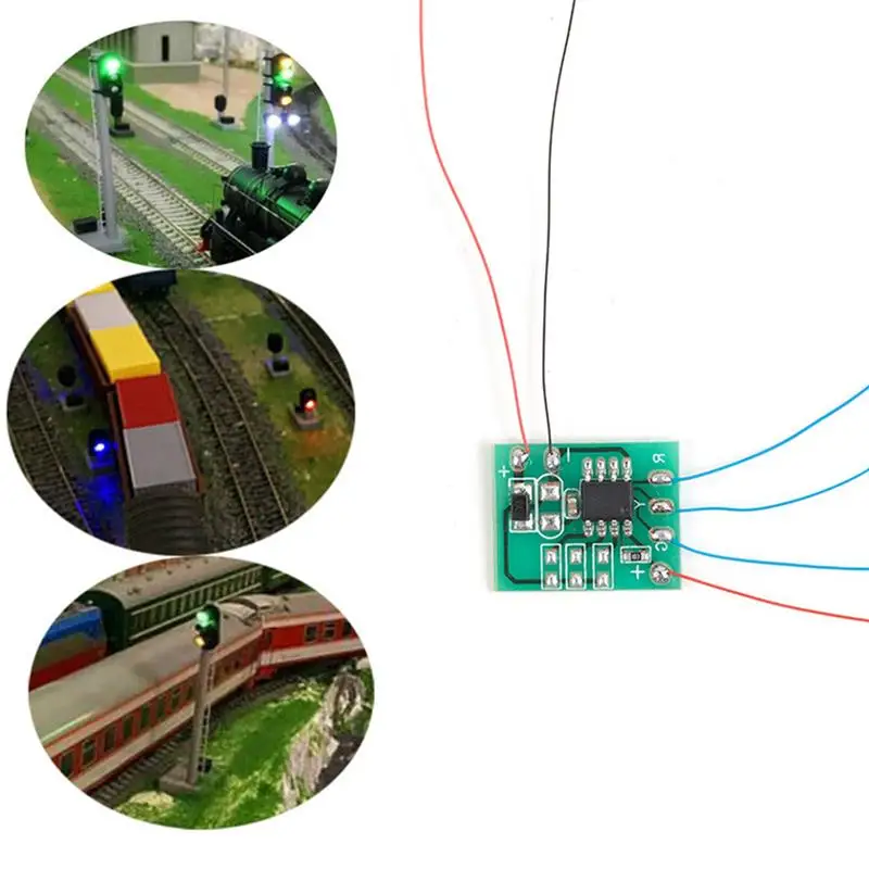 1/3/5/10pcs Model Traffic Signal Light Controller Electric Circuit Board HO N Scale Train Railway Traffic Light Panel Controller