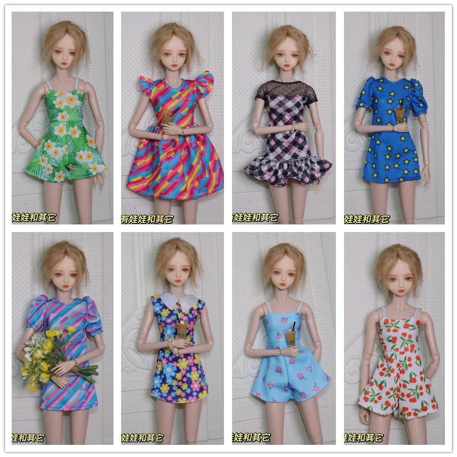 Doll dress / 30cm doll clothing cherry flower Jumpsuits outfit skirt For 1/6 Xinyi FR ST Barbie Doll clothes / girl toys