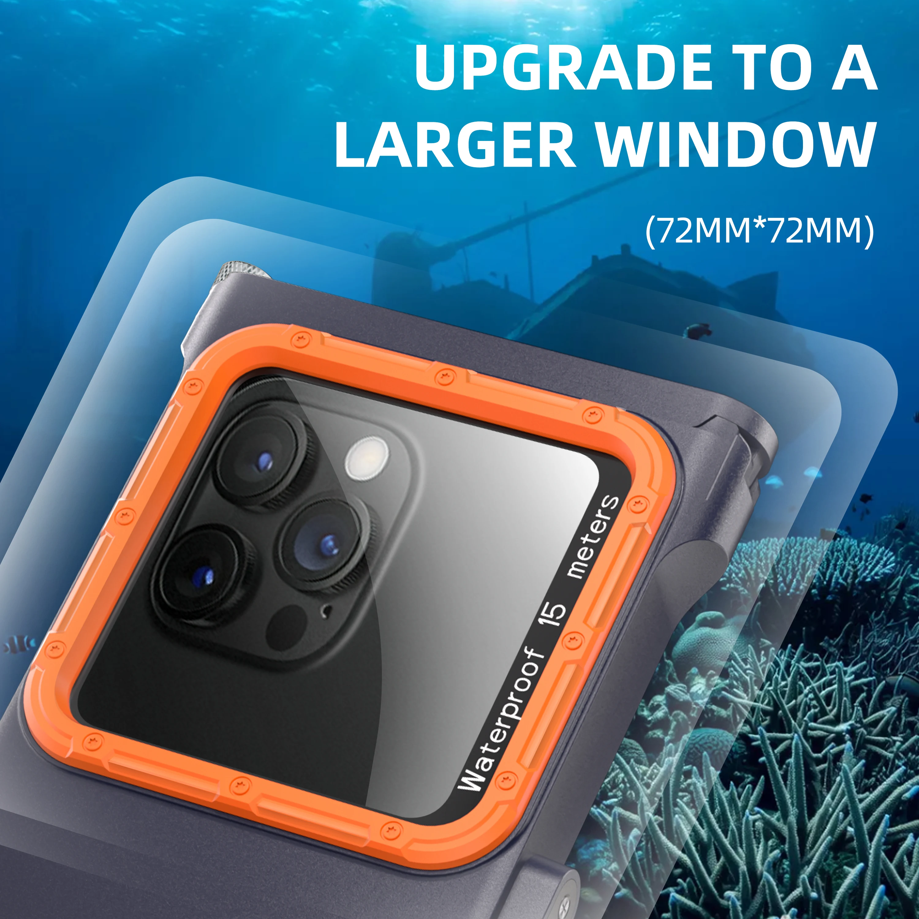 New Upgrade Bluetooth Selfie 15 Meter Deep Diving Swimming Waterproof Case For iPhone Samsung Huawei Xiaomi OPPO VIVO phones