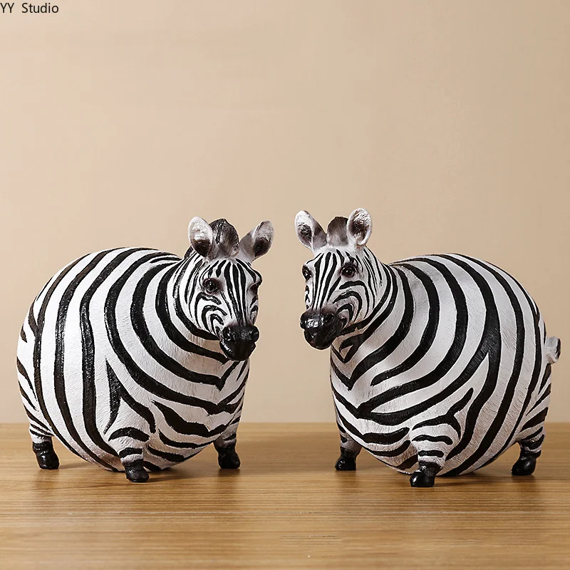Nordic Creative Resin Zebra Ornaments Art Animal Sculpture Ornaments Home Living Room Dining Table Decorations Crafts Office