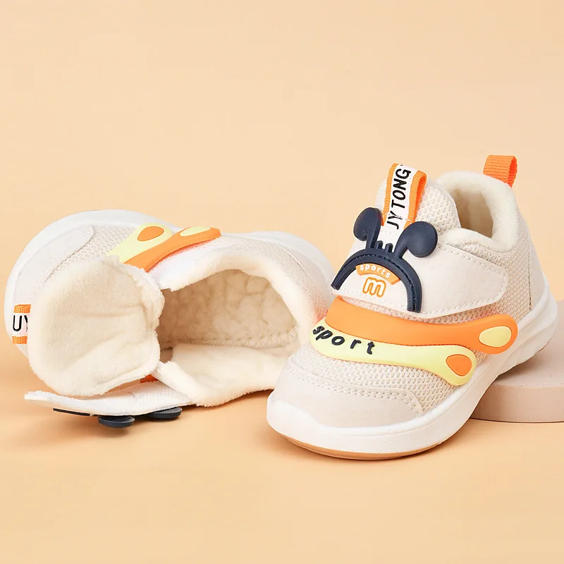 Scarpe da bambino autunno inverno con peluche moda neonati maschi e femmine Sneakers per bambini con suola morbida antiscivolo resistente all'usura Size15-25