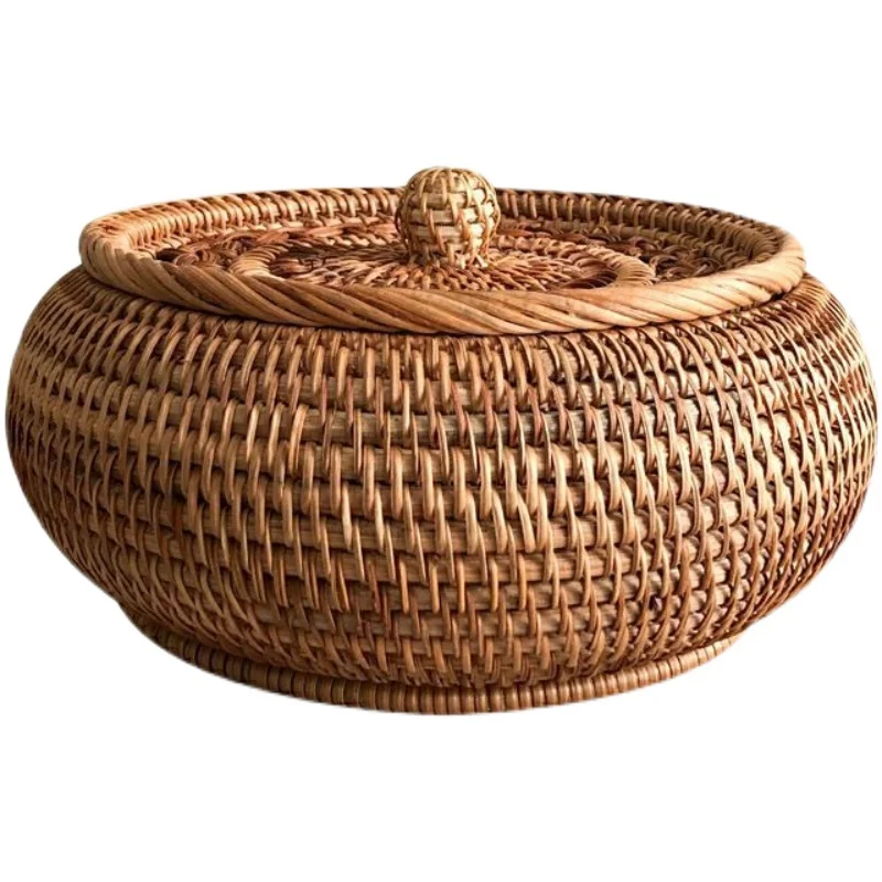 

Rattan home fruit plate living room snack candy box coffee table storage basket