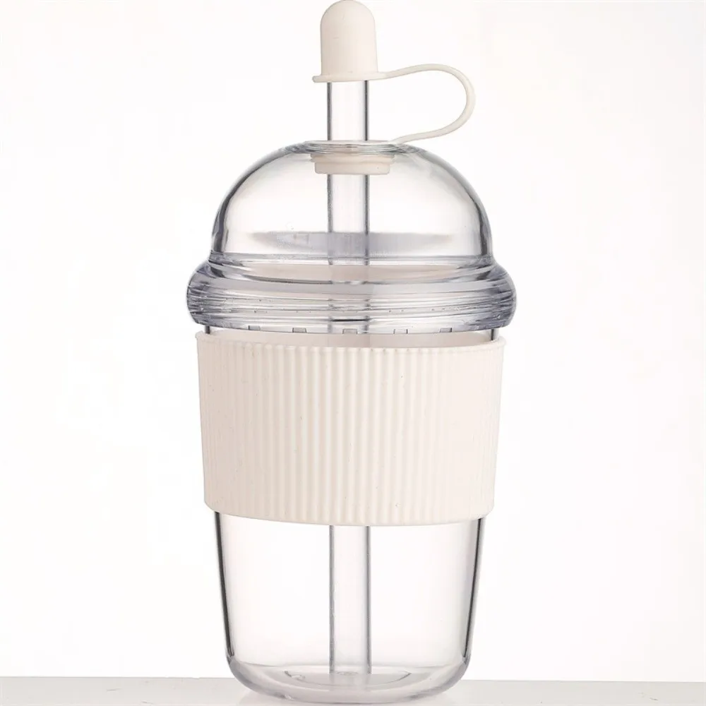 Drinkware with Lid and Straw Clear Tumbler Transparent Large Capacity Water Bottle 530ML Korean Ins Suction Cup Kids - view 2