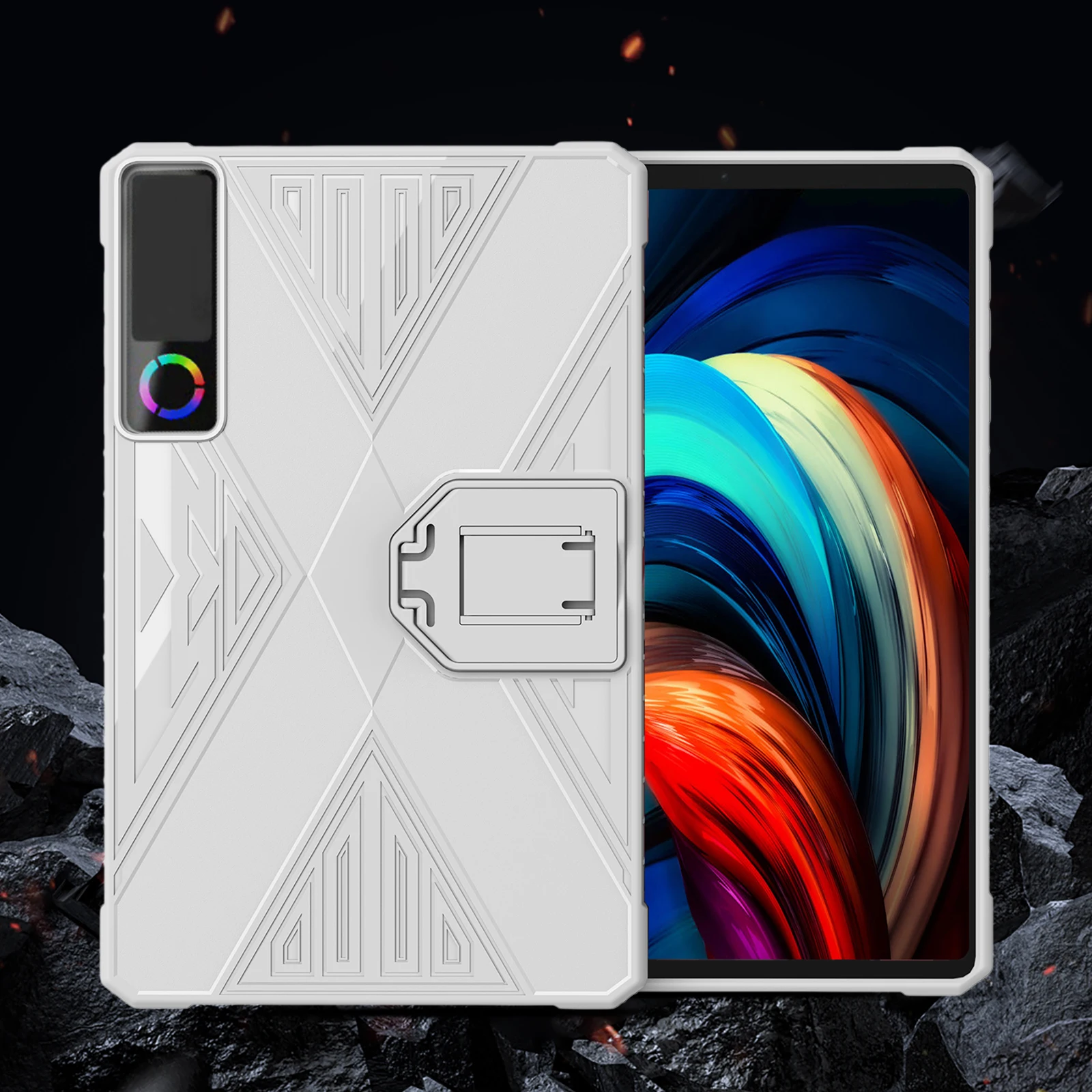For Legion Y700 5th 2026 TPU Protective Case Shockproof Tablet Cover W/ Kickstand Gaming Tablet TPU Back Cover w/ Folding Stand