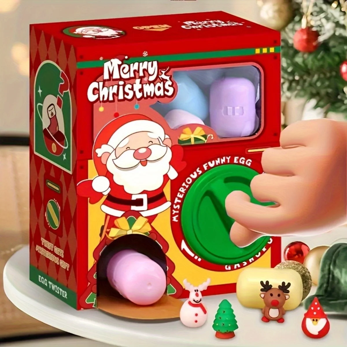 Christmas Twister With 6 Mysterious Eggs - Fun Making Toy Set Boys Girls, Party Gift Gadgets Children Aged 3 To 6, Plastic