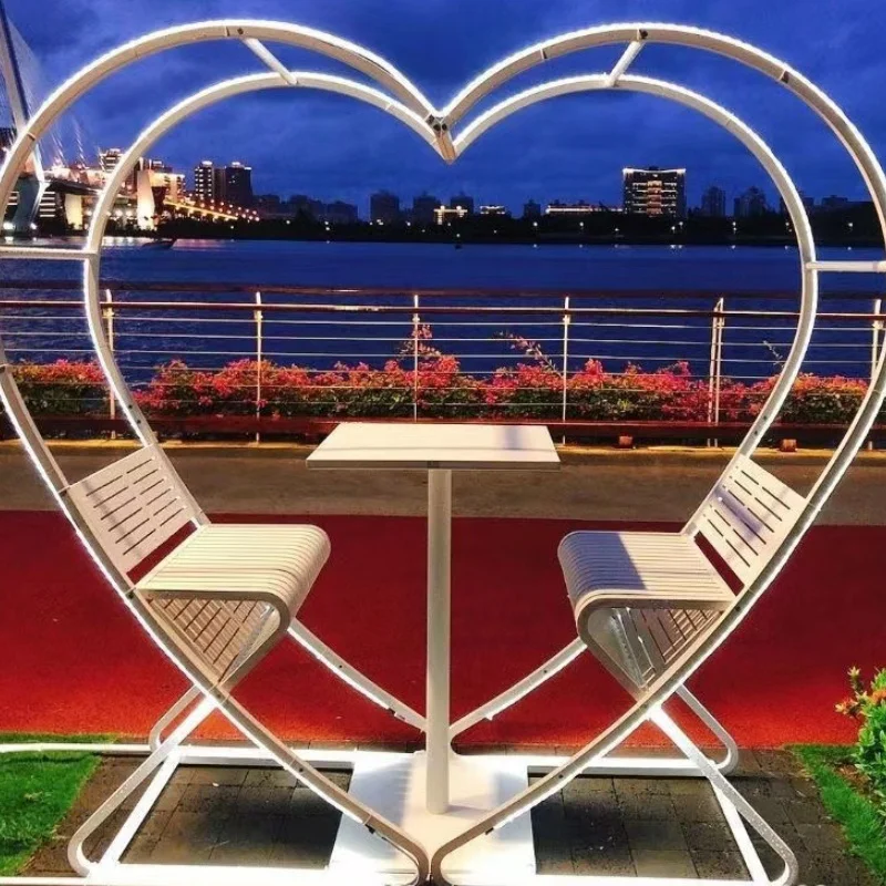 

C477 Романтическая креативная свадебная арка в форме сердца, украшение, уличная мебель, набор садовой мебели для патио, стул для отдыха в бассейне