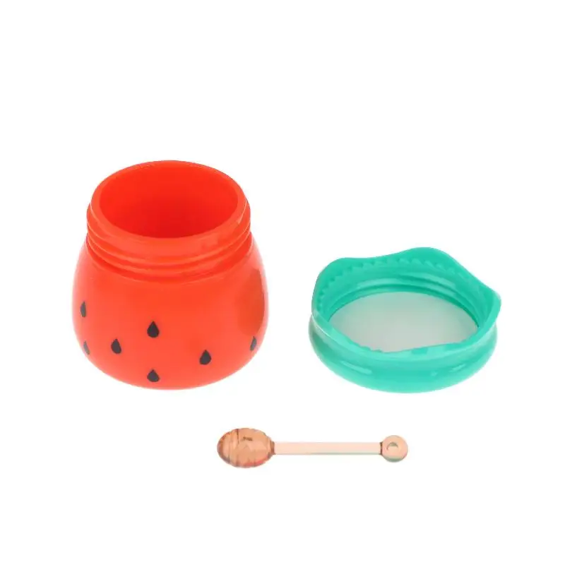 1 Stück Niedlicher Wassermelonen-Lippenbalsam-Behälter, Leeres Lippenmasken-Gefäß mit Mini-Honigstab, Lippenstift-Verpackung, Mini-Kosmetikspender – Detail 12