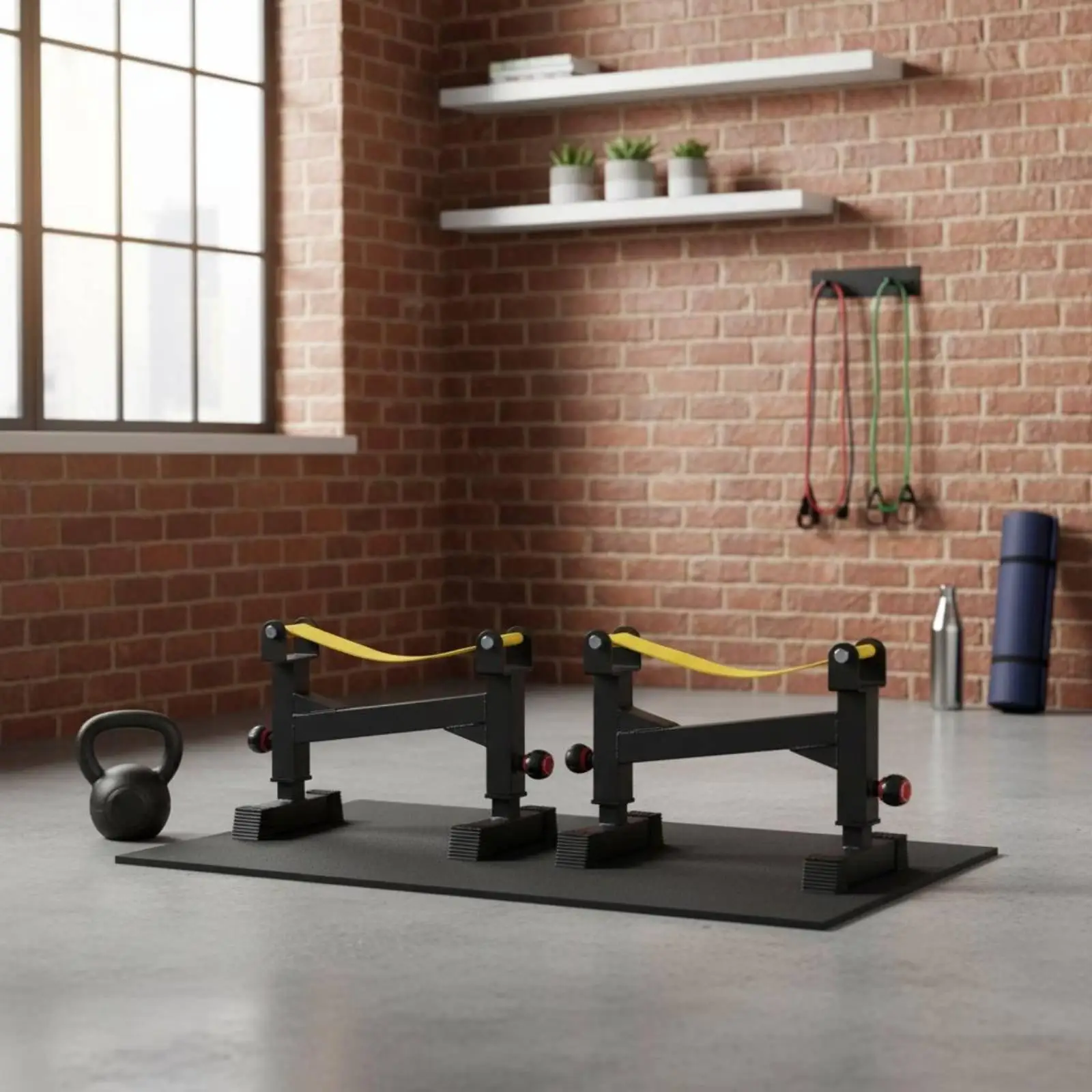 Picture 5: Adjustable Gym Support Frame Sturdy Steel Rack Pull Blocks 200kg Capacity for Strength Training