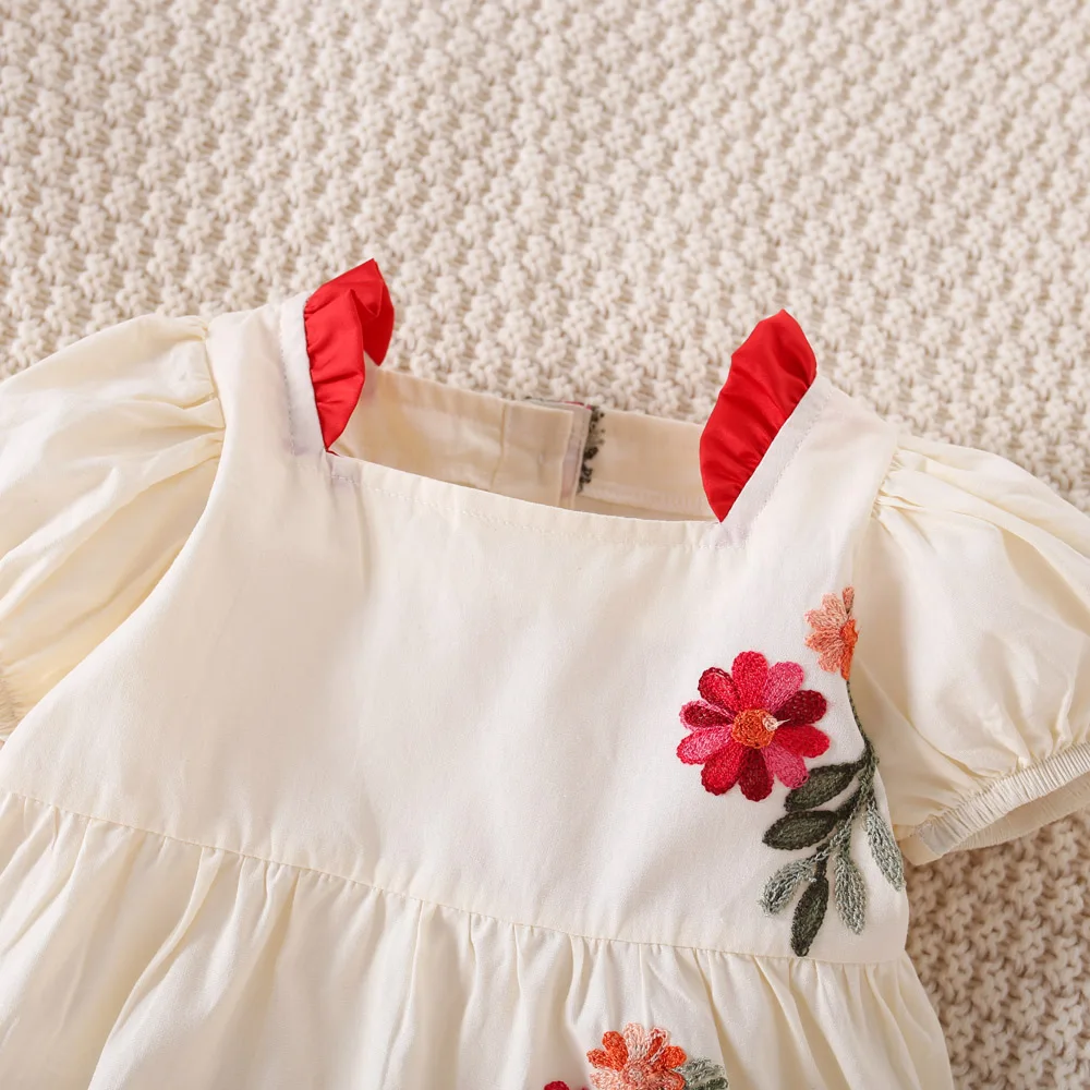 Baby Girl Dress Summer Retro Flower Girl Dress Chinese Style And Western Style Girl Baby Dress (0-3 Years Old)