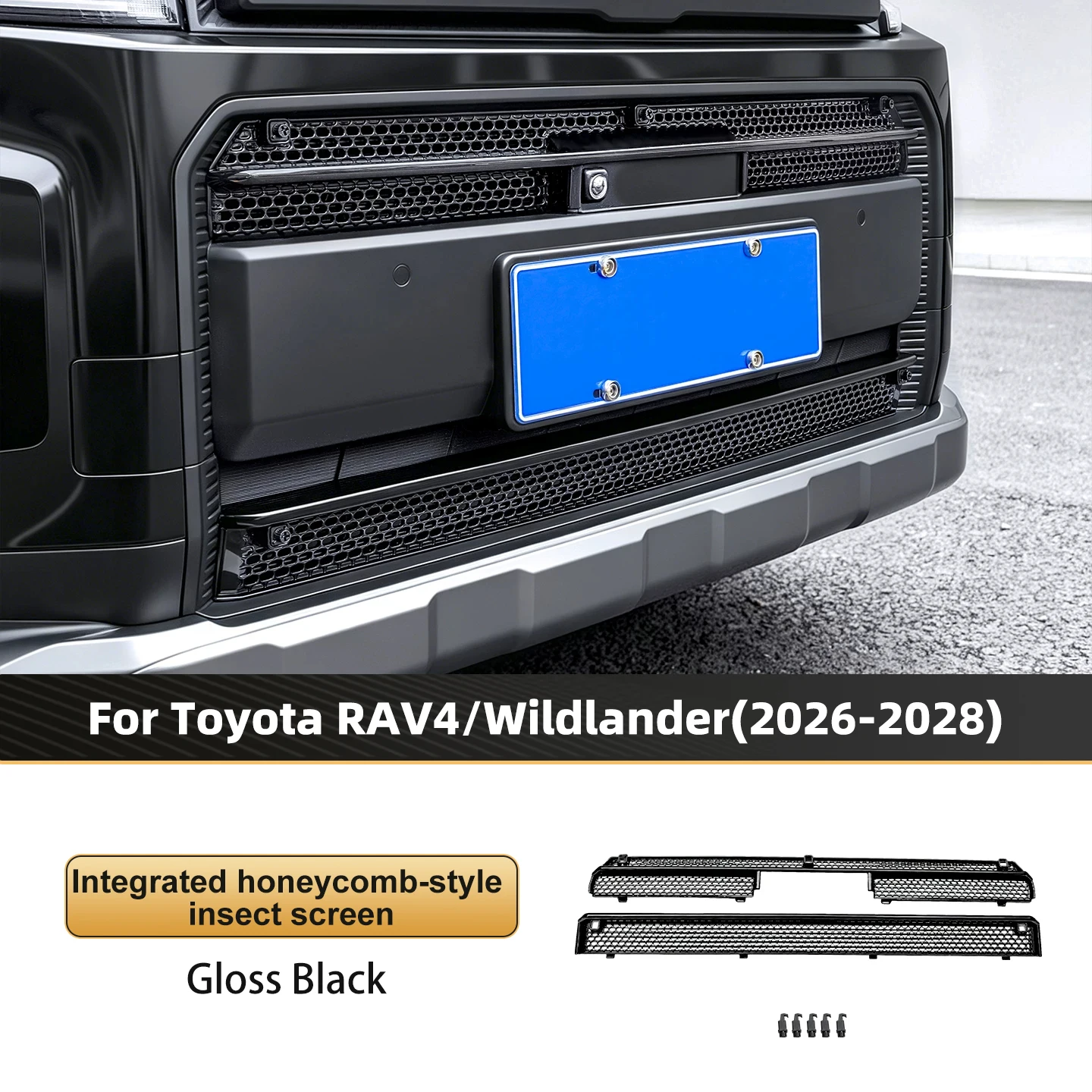 For Toyota RAV4 2026 2027 2028 Front Bumper Insect Proof Net Condenser Protection Bug Grille Mesh Guard Car Exterior Accessories