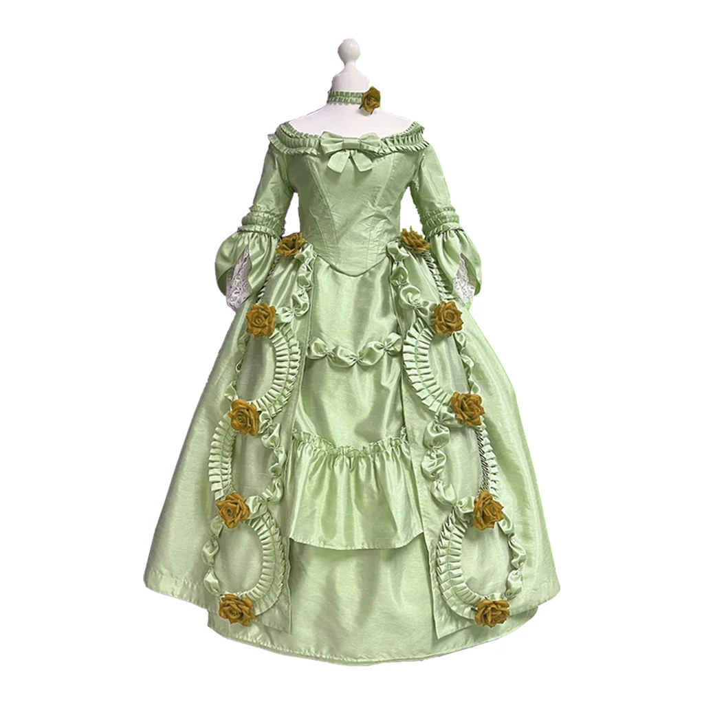 Rococo 18th Century Dress Cotume Queen Princess Yellow/Green Purple Dress Set Marie Antoinette Evening Ball Gown Custom Made