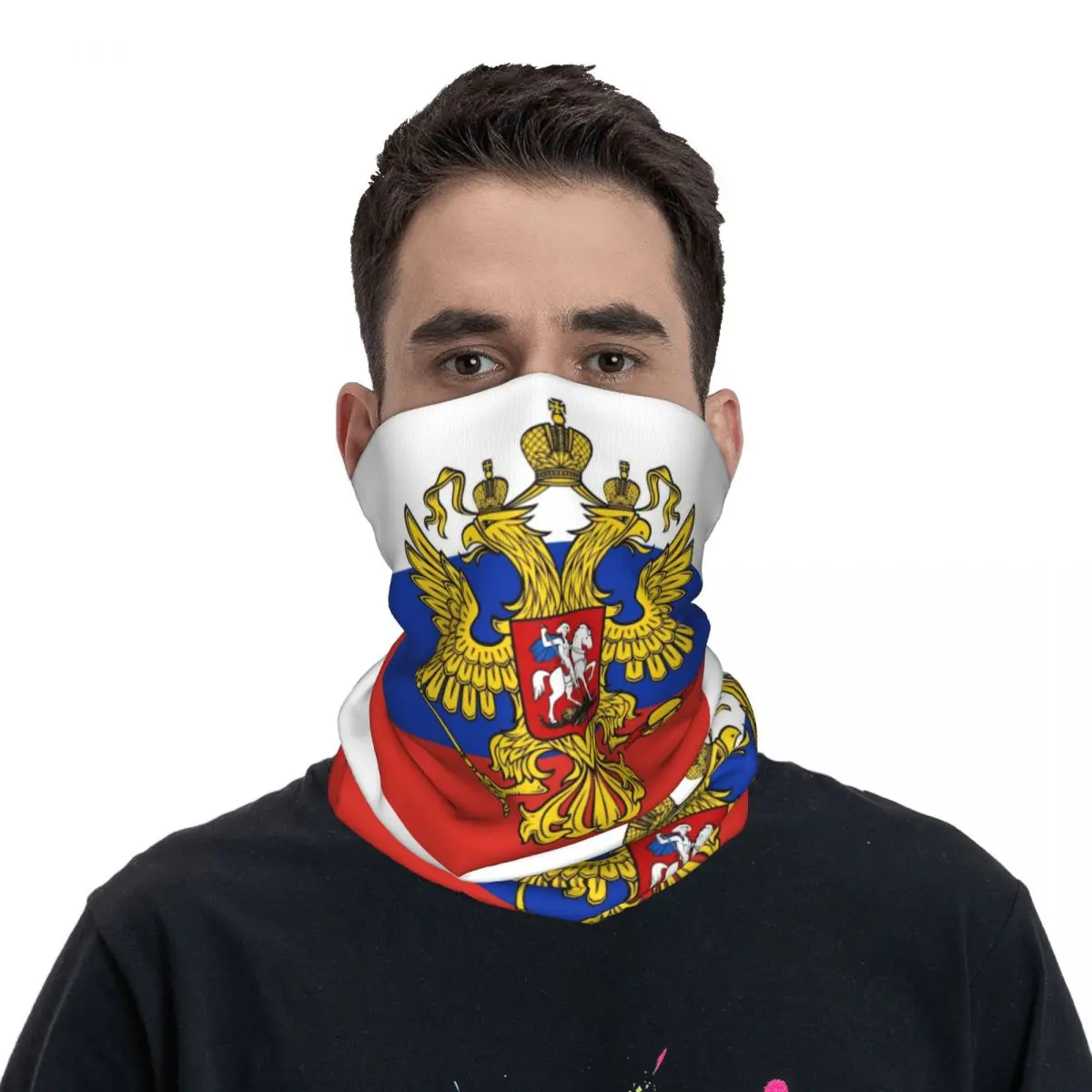 Russia Proud Russian Flag CCCP Bandana Neck Cover Printed Wrap Scarf Multifunction FaceMask Cycling For Men Women Adult