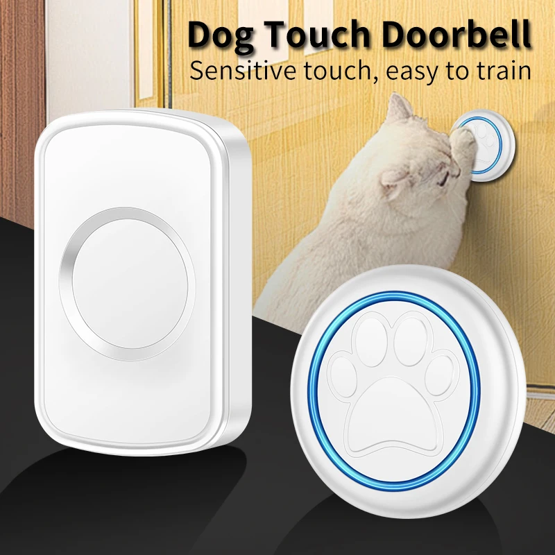 CACAZI Dog Bells for Potty Training Waterproof Doorbell Chime Operating At 1000Ft with 60 Ringtones 5 Volume Levels LED Flash