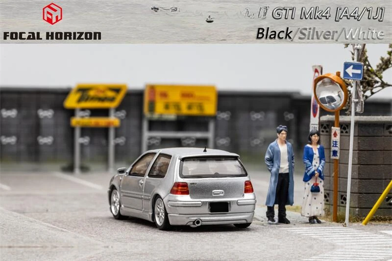 Fokaler Horizont fh 1:64 gti mk4 schwarz silber weiß druckguss modell auto