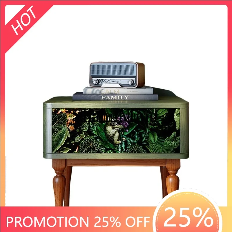 

ZYY high value medieval solid wood bedside table new small apartment master bedroom storage bedside table