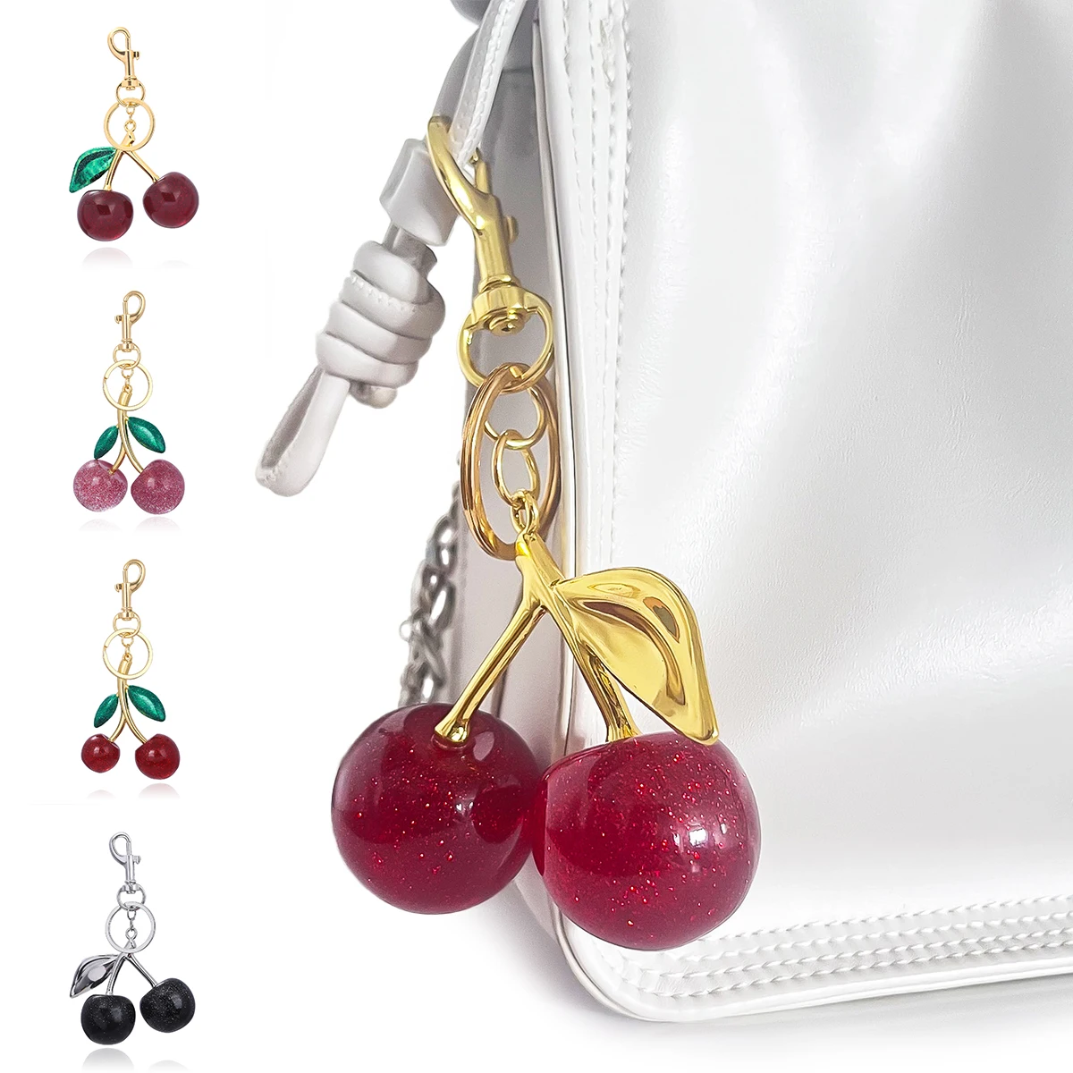 Brelok do torebki z zawieszką Cherry Charm dla kobiet Wykwintne akcesoria do toreb Cherry Wysokiej jakości wisiorek-zmt