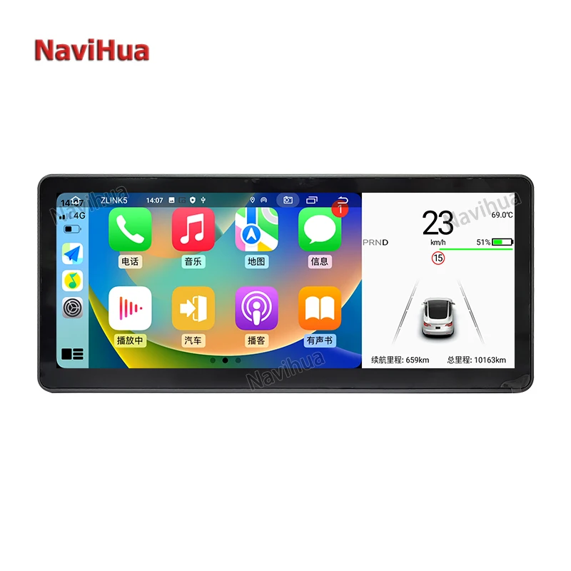 

NaviHua Android 10.25 Inch Touch Screen Digital LCD Dashboard Intelligent Speedometer Instrument for Tesla Model 3 Model Y