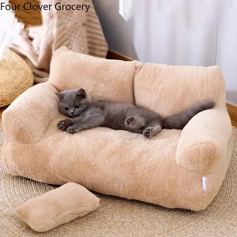 Luxury Cat Bed Sofa Winter Warm Cat Nest Pet Bed for Small Medium Dogs Cats Comfortable Plush Puppy Bed Pet Supplies