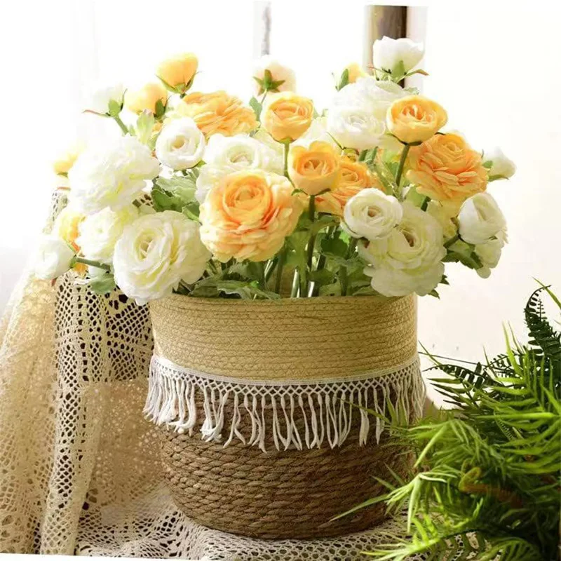 Woven Flower Pot Hand Woven أُصص زهور Decoration Maison Home Decor Jarrones تحف كبيره للمنزل Estantes Para Plantas
