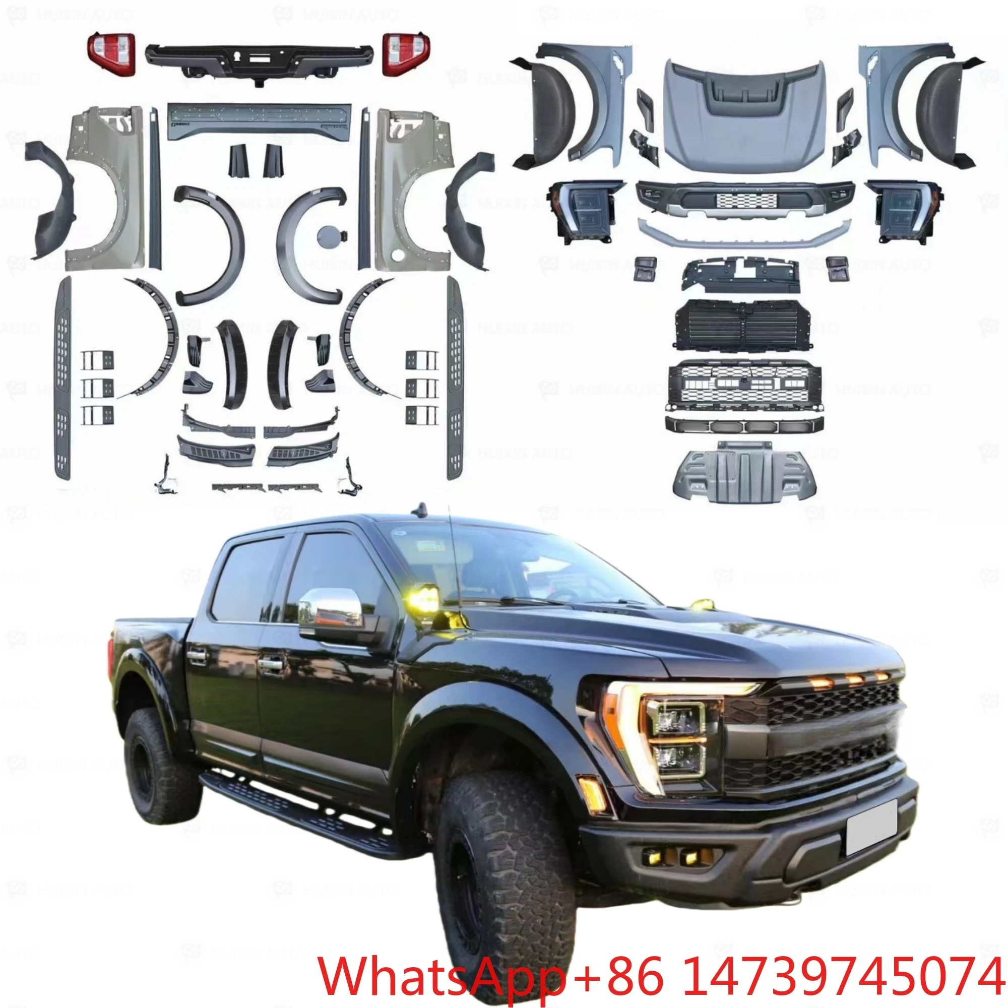 Wholesale Facelift Body Kit 2015-2020 Upgrade To 2021 Raptor Style With Front Rear Bumper Grille Hood Lamp Fender PartsFull Car
